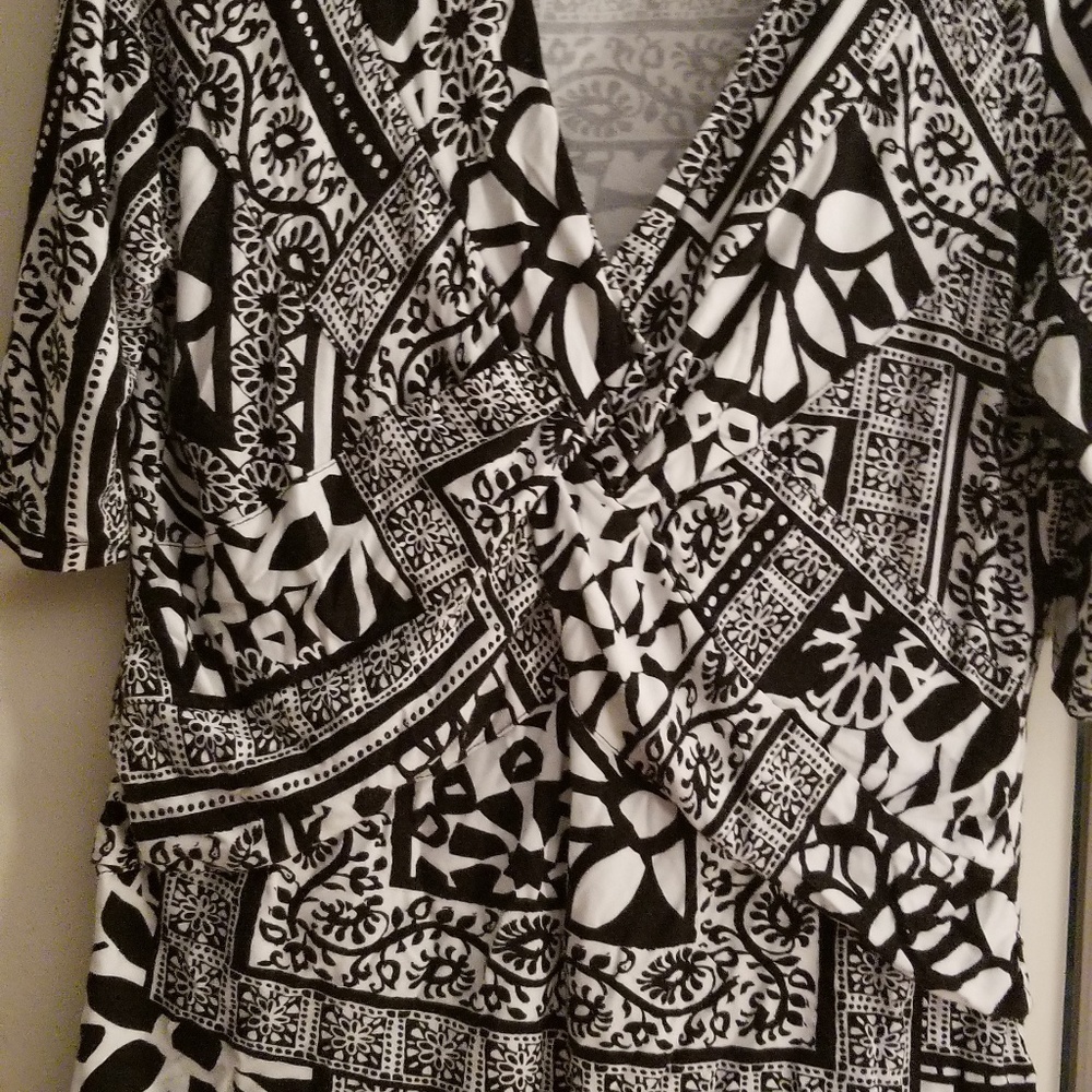 Black and white nylon top
